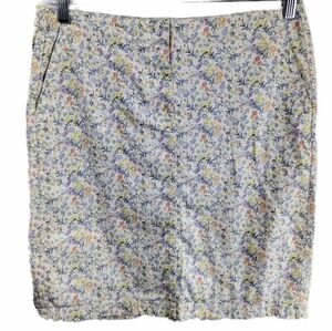 J Jill Live-In Chino Midi Floral Skirt Sz 8 Missy
